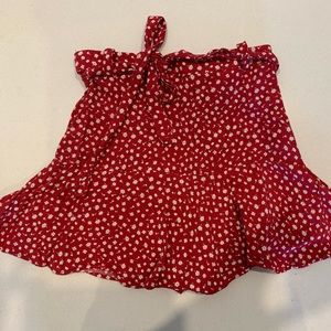 Floral Red Skirt